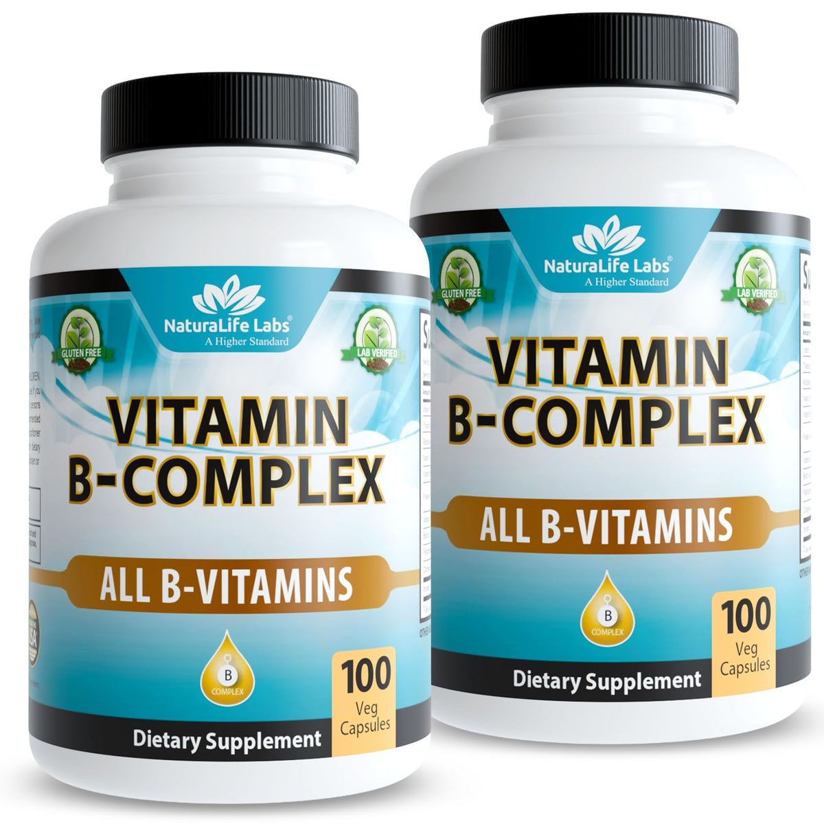 NaturaLife Labs Complexe de Vitamines B 100 Capsules, vue avant