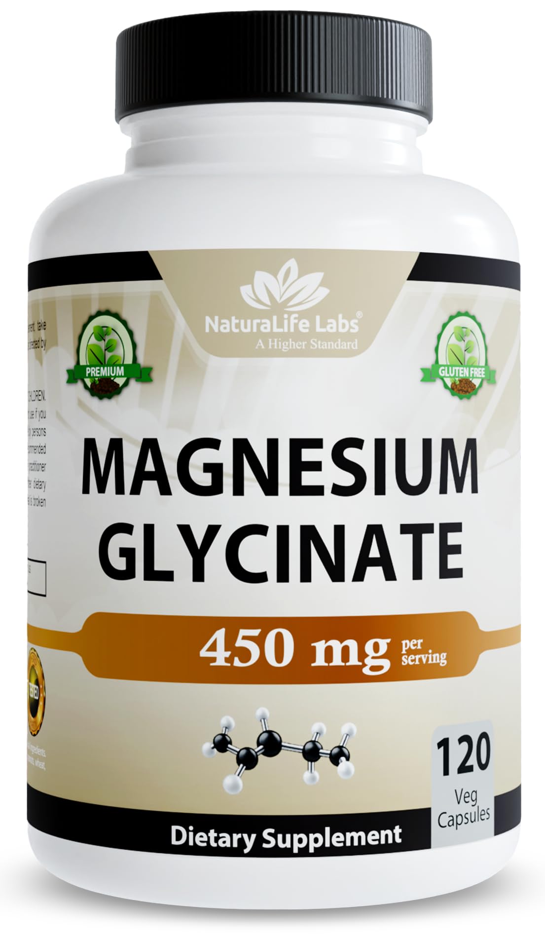 NaturaLife Labs Glycinate de Magnésium 450 mg gélules végétales avant