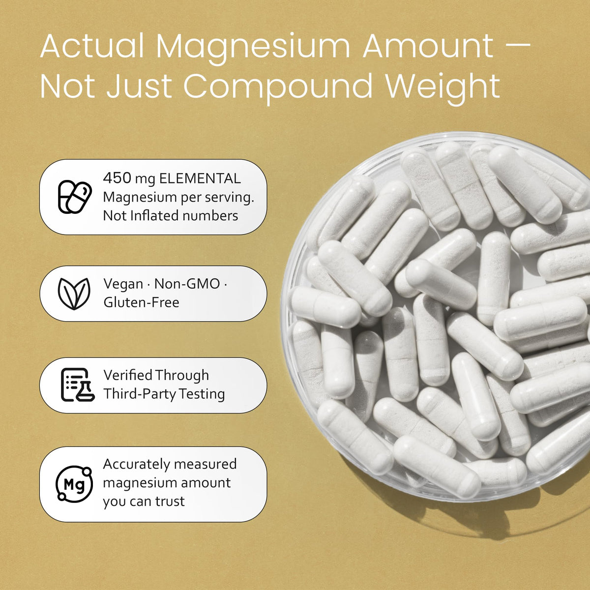 NaturaLife Labs Glycinate de Magnésium 450 mg gélules végétales de côté