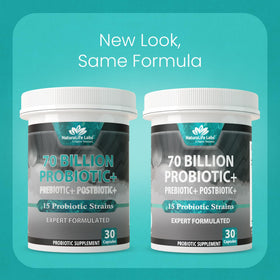 NaturaLife Labs Probiotiques 70 Milliards CFU capsule ouverte