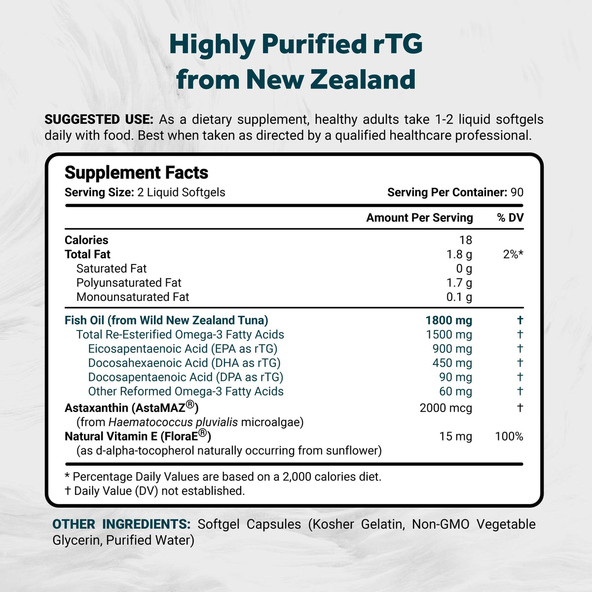 Naturalis Huile de Poisson Omega 3 rTG 1800mg gélules arrière