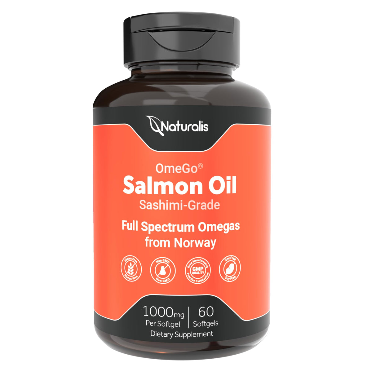 Naturalis Huile de Saumon 1000mg flacon de 60 gélules molles