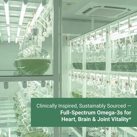 Naturalis Omega 3 Végétal 120 gélules souples avec des algues en arrière-plan