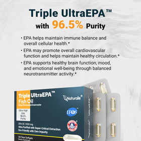 Naturalis UltraEPA 1000mg gélules molles avec une vue d'ensemble