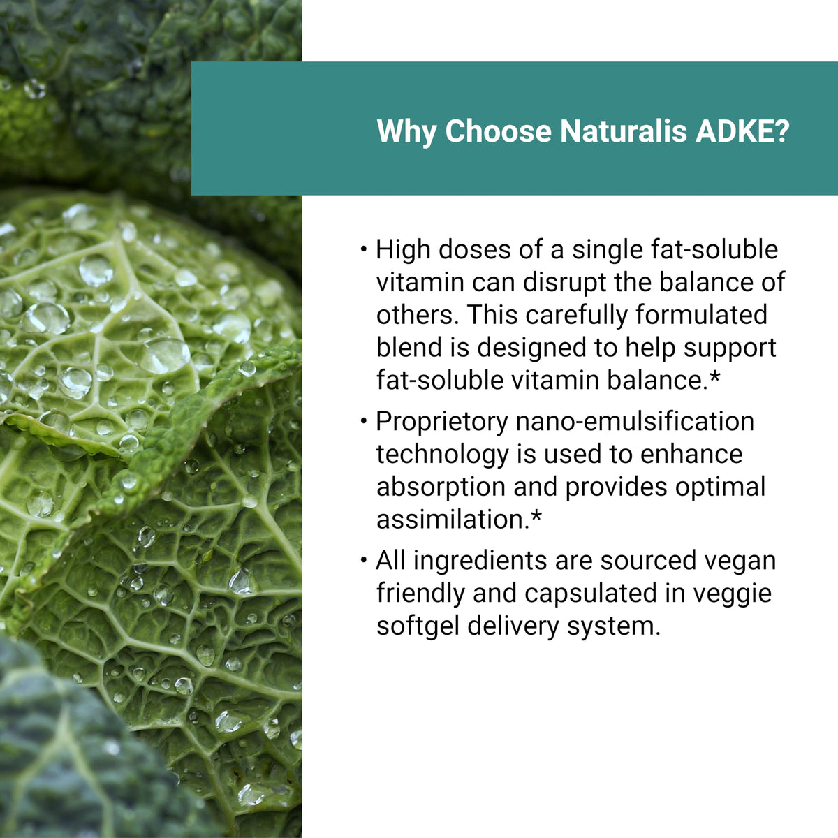 Naturalis Vegan ADK gélules molles avec ingrédients