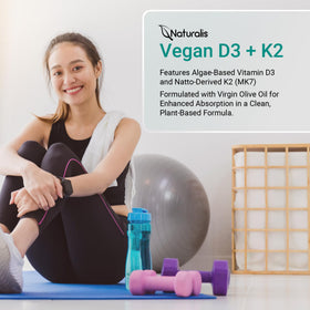 Naturalis Vegan D3K2 gélules molles dans leur emballage