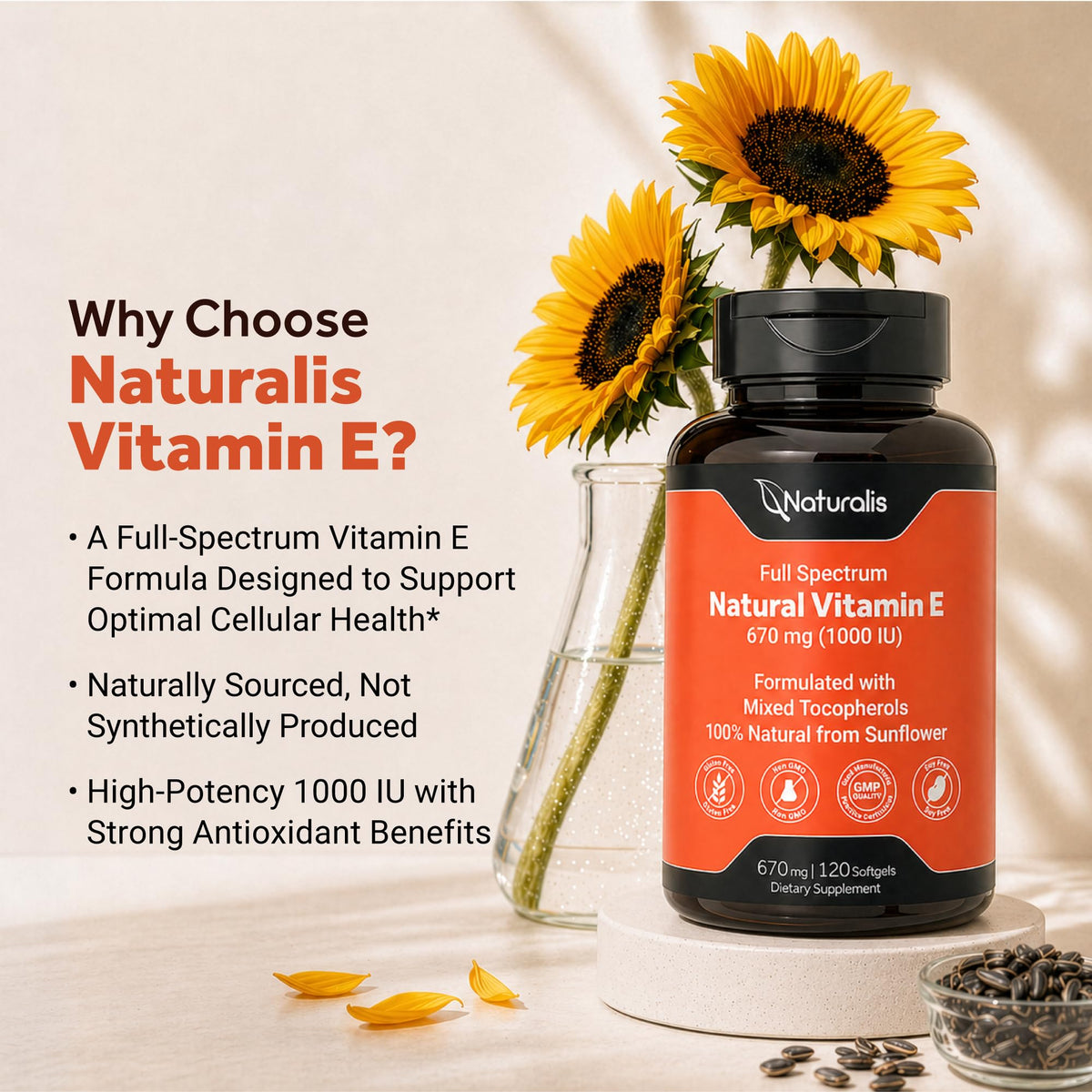 Naturalis Vitamine E 670mg gélules molles ouverte