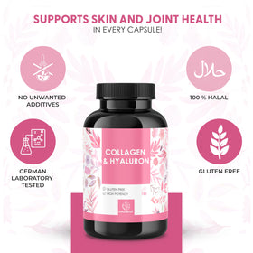 naturalkraft Capsules Collagène & Acide Hyaluronique 180 unités avec étiquette