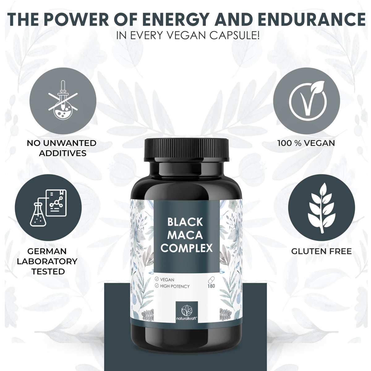 naturalkraft Complexe de Maca Noir Capsules emballage