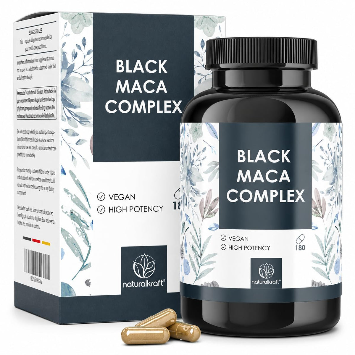 naturalkraft Complexe de Maca Noir Capsules vue de face