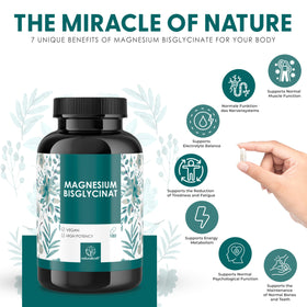naturalkraft Magnésium Bisglycinate 2400 mg, capsules sur fond blanc
