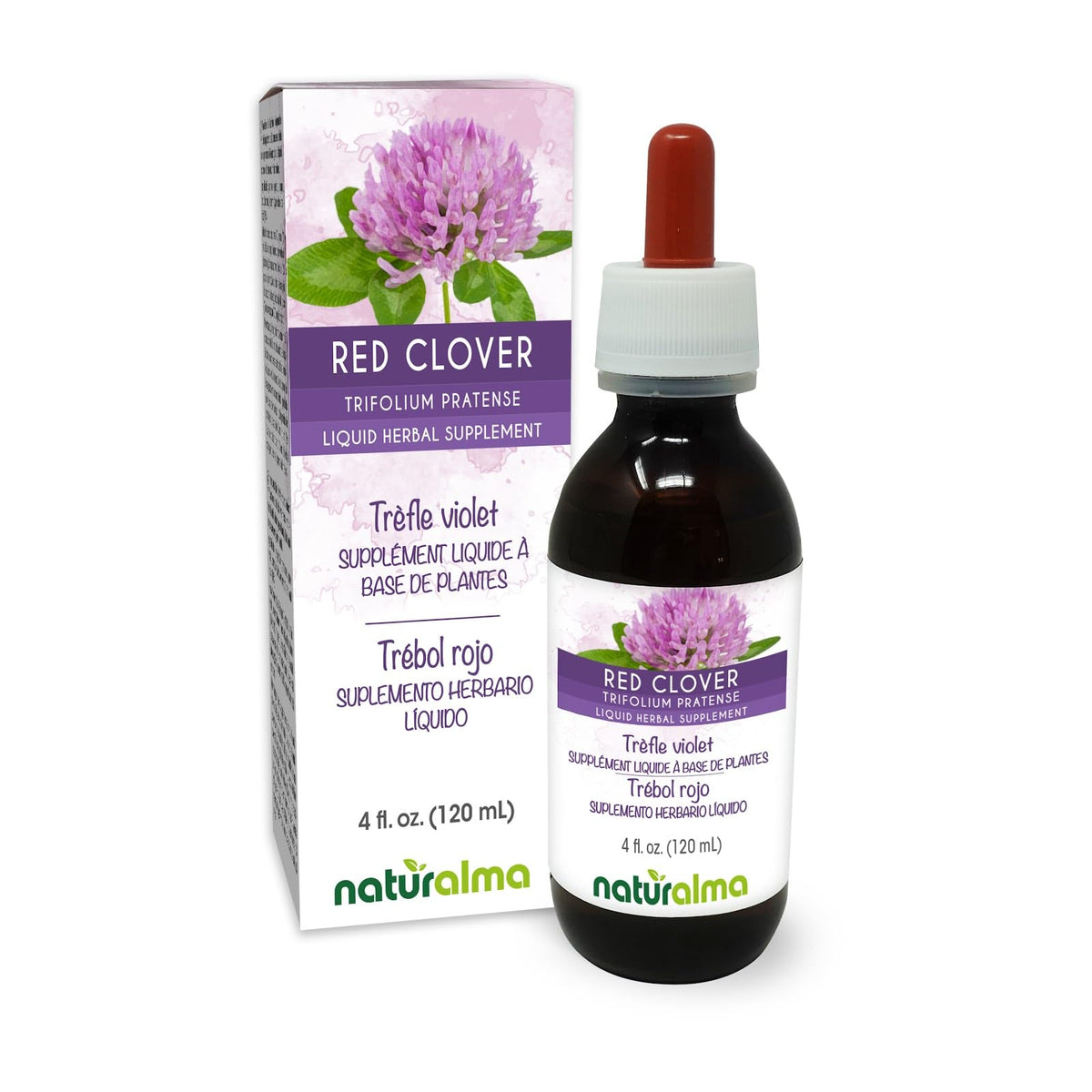 Naturalma Extrait de Trèfle Rouge 120 ml vue avant avec étiquette