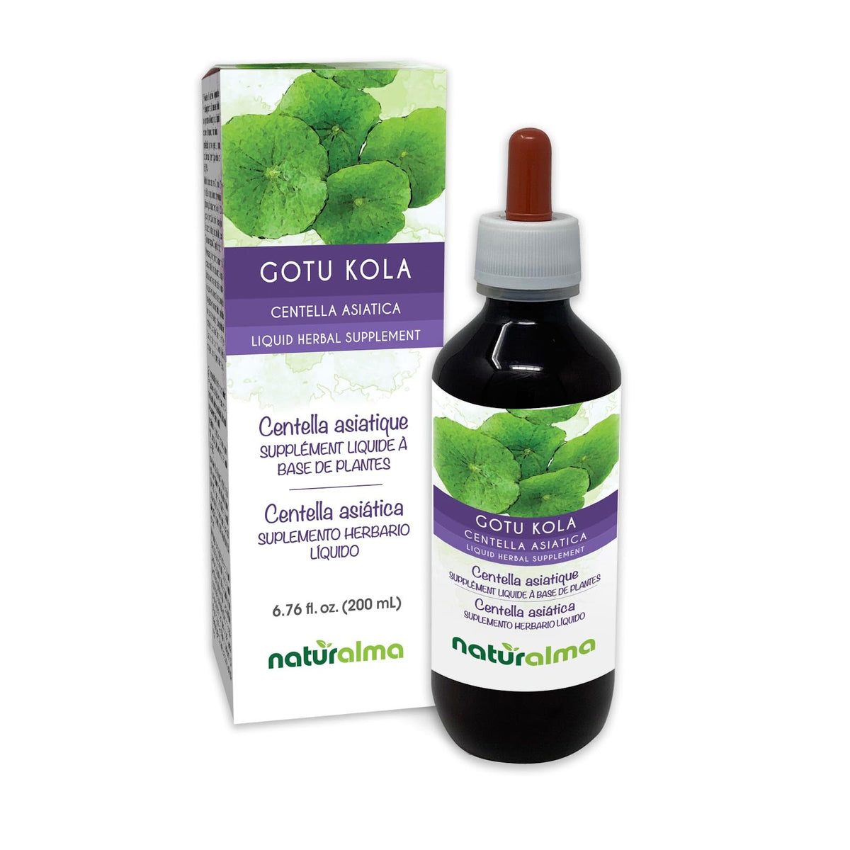 Naturalma Gotu Kola Tincture 6,76 fl oz bouteille vue de face