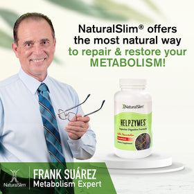 NaturalSlim Helpzymes 100 capsules sur une table en bois