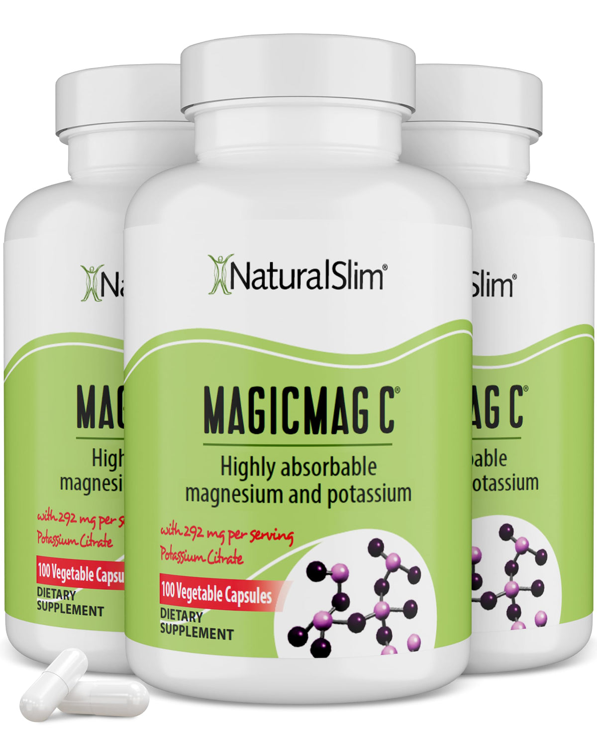 NaturalSlim MagicMag C 100 capsules Citrate de Magnésium vue de face