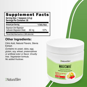NaturalSlim MagicMag Poudre de Citrate de Magnésium 8 oz, Framboise Citron, vue arrière
