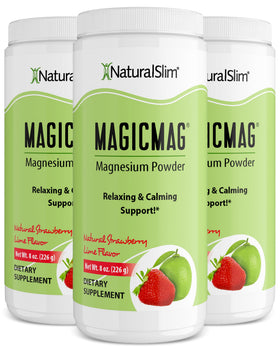 NaturalSlim MagicMag Poudre de Magnésium Citrate saveur fraise-lime, paquet avant