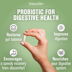 NaturalSlim Probiotique, capsules dans un verre