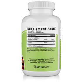 NaturalSlim Stress Defender capsules avec verre d'eau