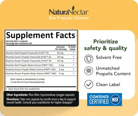 NaturaNectar capsules de propolis montrant la texture de la capsule