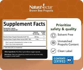 NaturaNectar Propolis Brun Brésilien capsules ouvertes