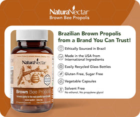 NaturaNectar Propolis Brun Brésilien capsules sur une surface