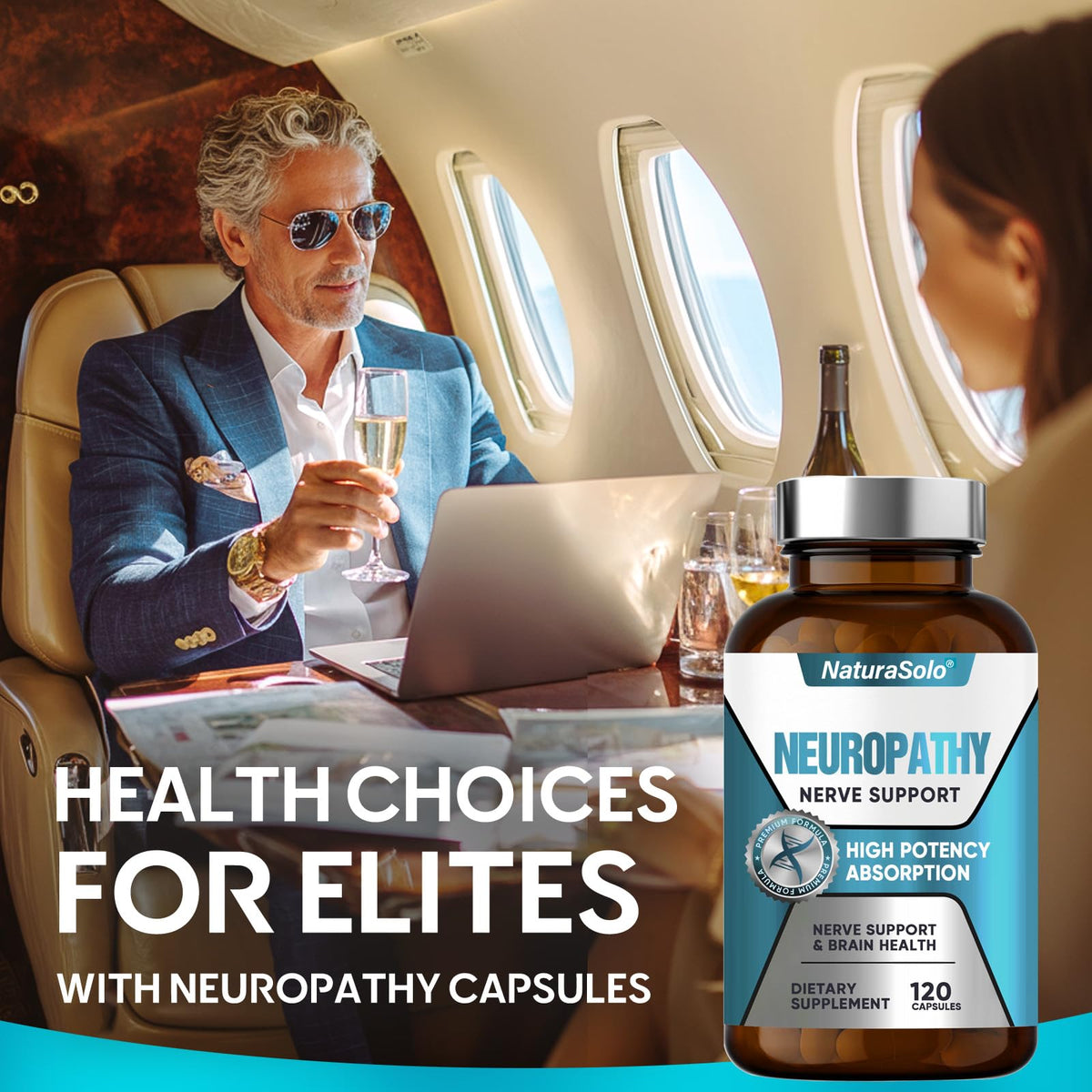 NaturaSolo Nerve Savior 600mg Acide Alpha-Lipoïque capsules à l'intérieur du flacon