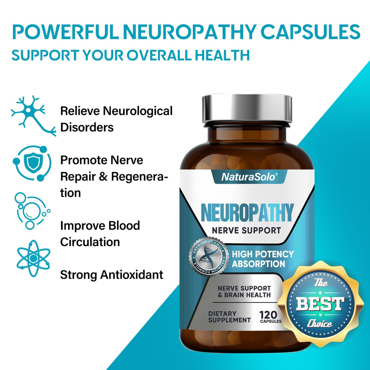 NaturaSolo Nerve Savior 600mg Acide Alpha-Lipoïque étiquette du flacon