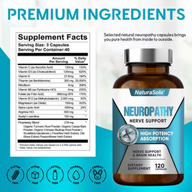 NaturaSolo Nerve Savior 600mg Acide Alpha-Lipoïque flacon ouvert avec capsules