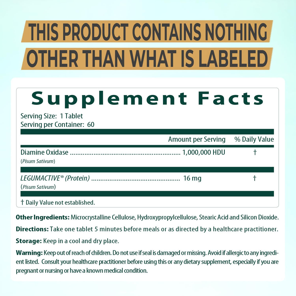 NATURDAOCOM LEGUMACTIVE Enzyme DAO 1 000 000 HDU utilisation quotidienne
