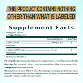 NATURDAOCOM LEGUMACTIVE Enzyme DAO 1 000 000 HDU utilisation quotidienne
