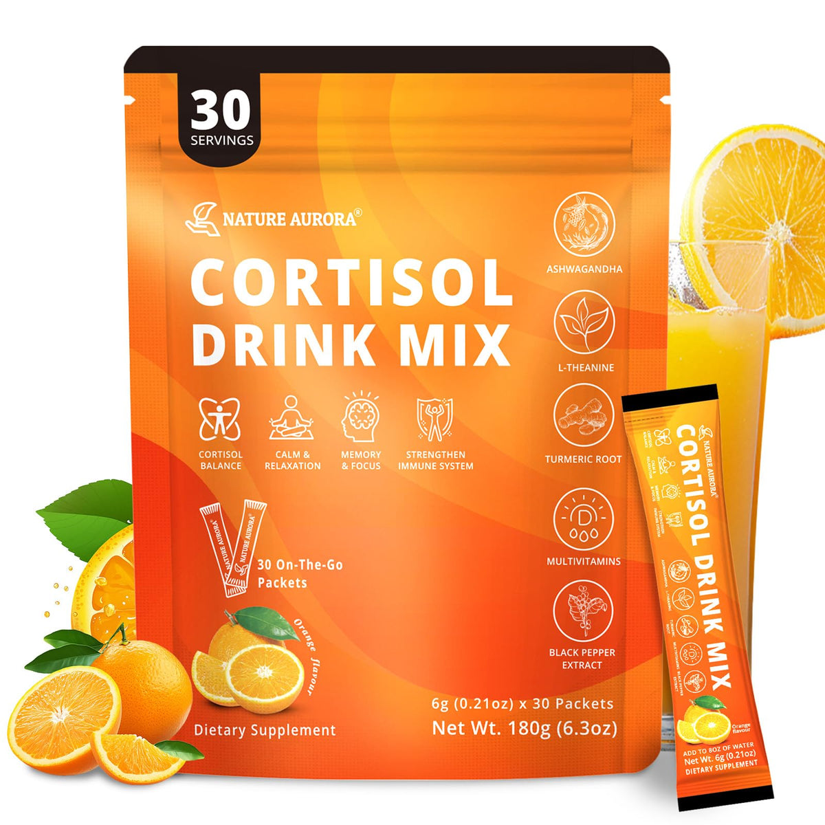 Nature Aurora Poudre à Boire Cortisol sachet orange