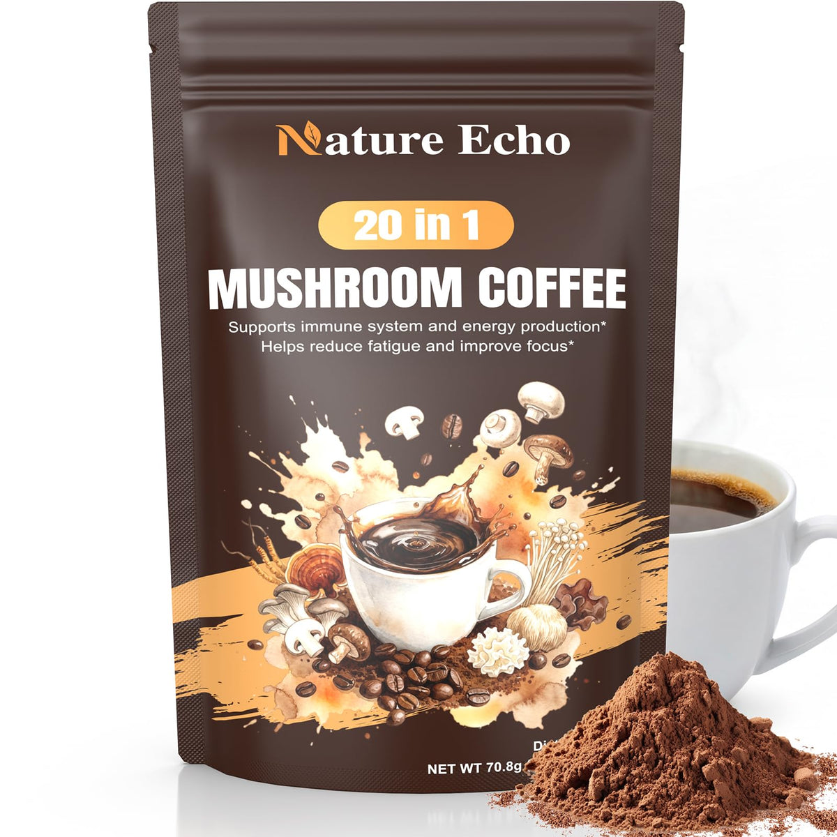 Nature Echo Café aux Champignons 20 en 1 sachet de 68g