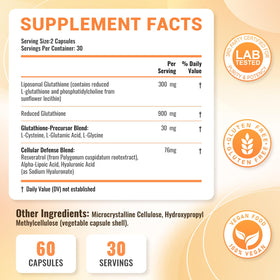 Nature Echo Complément Alimentaire Glutathion Liposomal 1200mg vue latérale