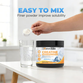 Nature Echo Poudre de Créatine Monohydrate Non Aromatisée 281g en situation de mélange