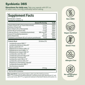 Nature M.D. Synbiotic 365 complément alimentaire sur un fond neutre