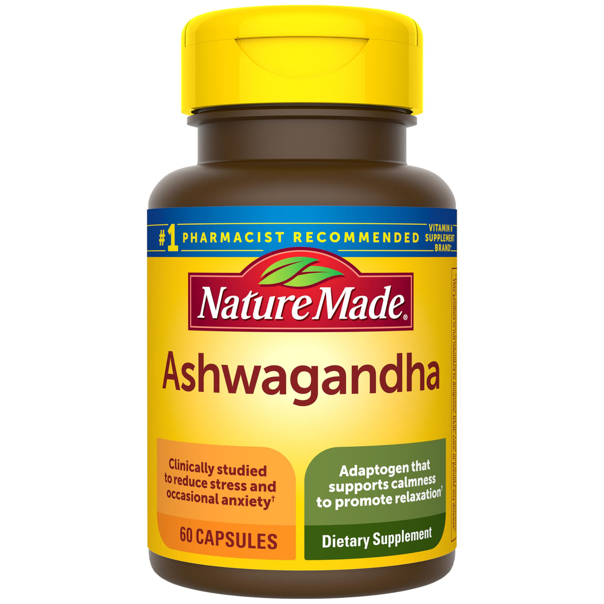 Nature Made Ashwagandha 125 mg capsules front view