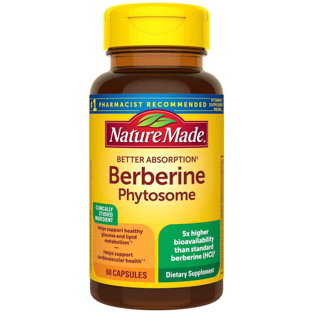 Nature Made Berberine Phytosome 60 capsules front view