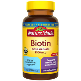 Nature Made Biotin 2500 mcg gélules 150 unités, vue de face