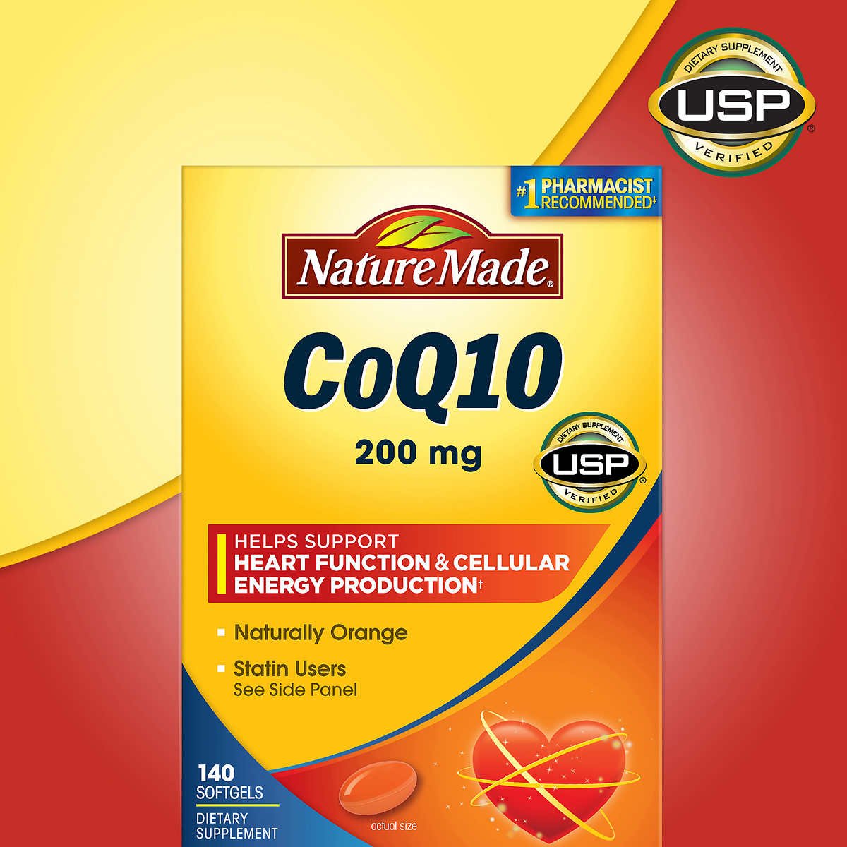 Nature Made CoQ10 200 mg gélules souples, packaging et détails