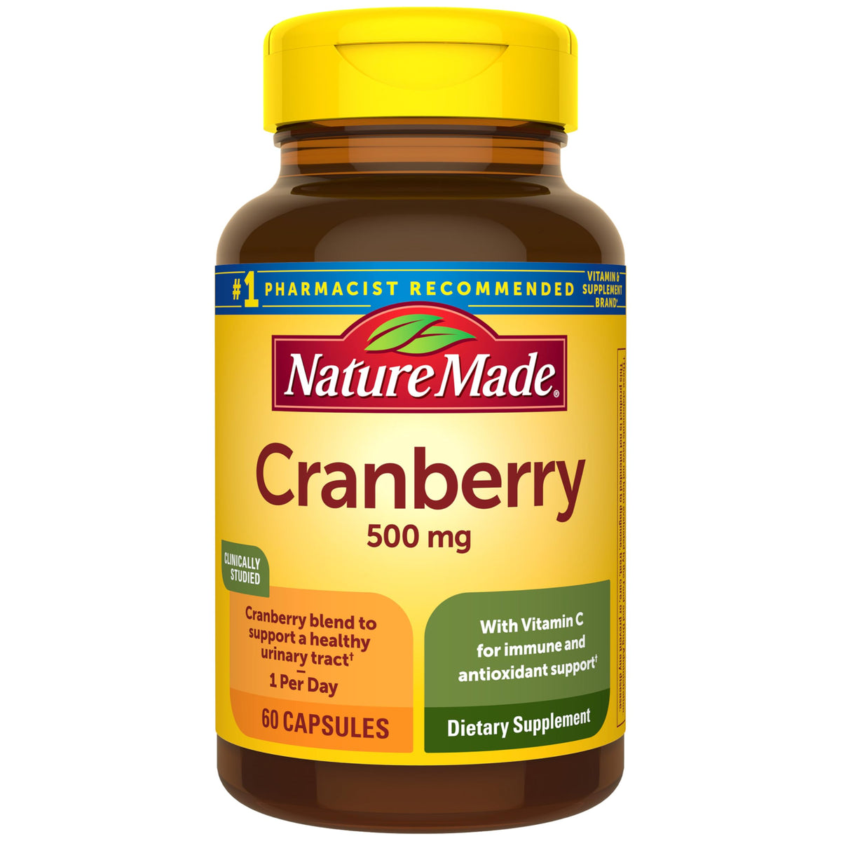 Nature Made Cranberry 500mg capsules front view