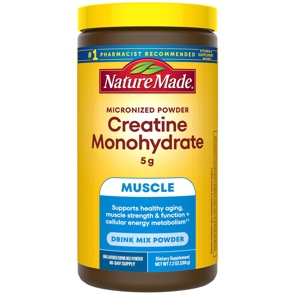 Nature Made Créatine Monohydrate Micronisée 200 g vue de face