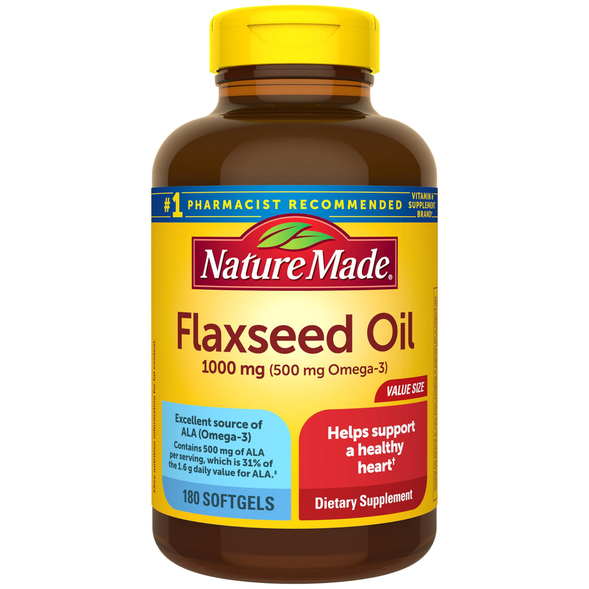Nature Made Huile de Graines de Lin 1000 mg gélules en bouteille