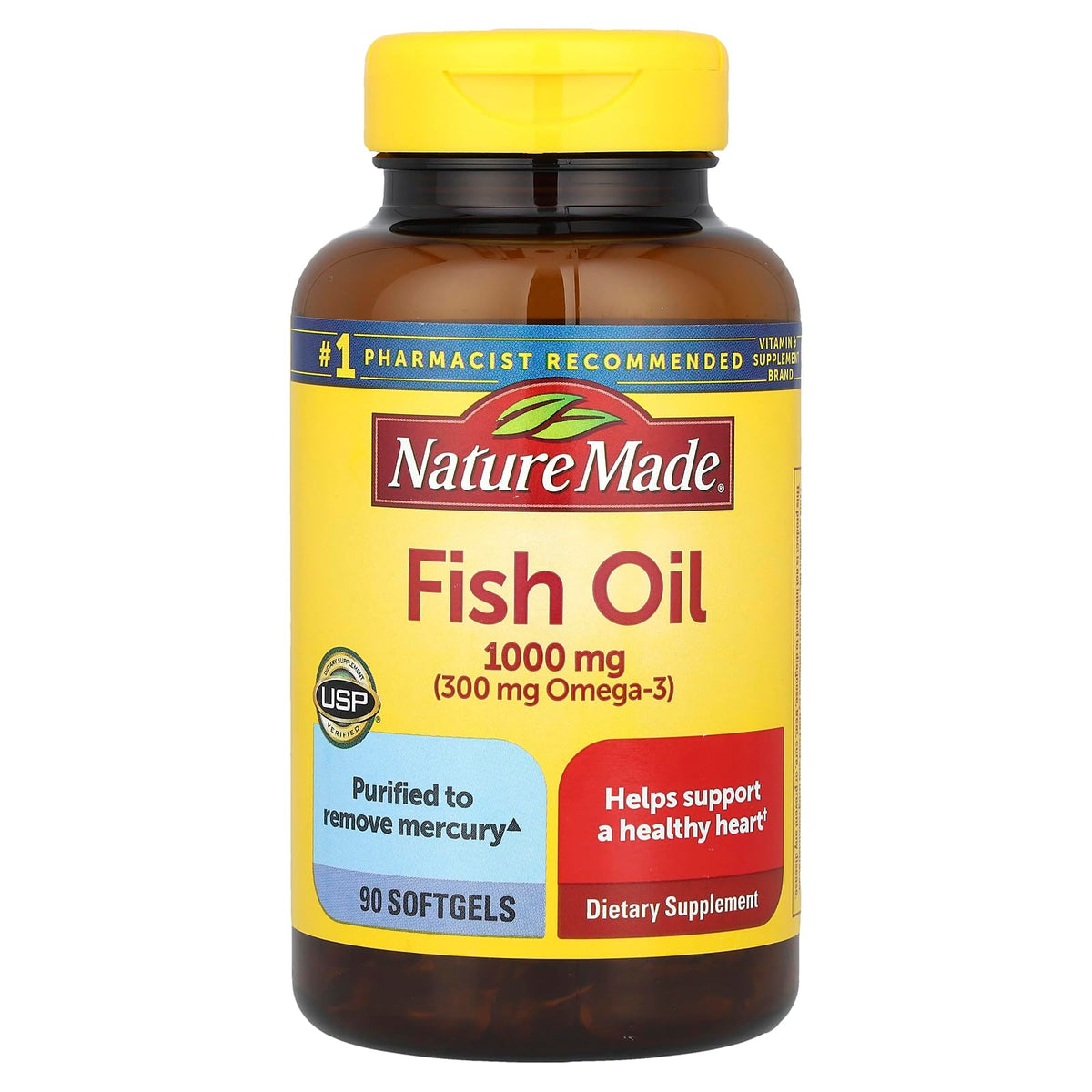 Nature Made Huile de Poisson 1000 mg gélules vue avant