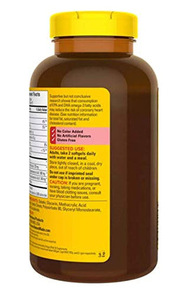 Nature Made Huile de Poisson Burp-Less 1200mg flacon ouvert