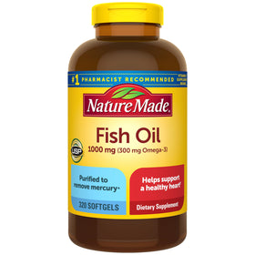 Nature Made Huile de Poisson Omega 3 1000 mg gélules face avant