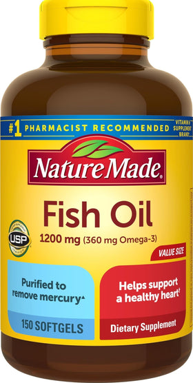 Nature Made Huile de Poisson Omega 3 1200 mg gélules avant