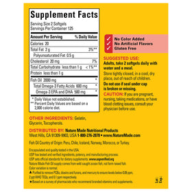 Nature Made Huile de Poisson Omega 3 2000mg, arrière de la bouteille