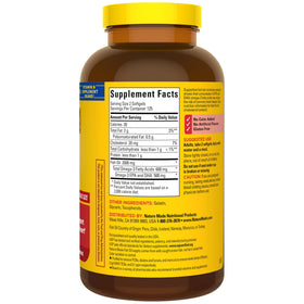 Nature Made Huile de Poisson Omega 3 2000mg, gélules dans un verre d'eau