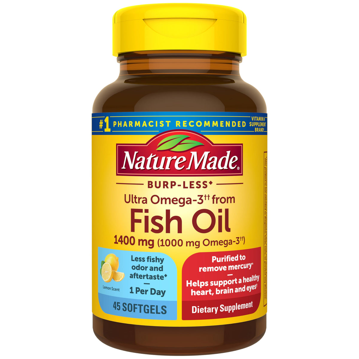 Nature Made Huile de Poisson Omega-3 2800mg gélules softgel vue de face